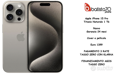 Apple iPhone 15 Pro Titanio Naturale 1 Tb