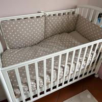 Lettino con sbarre Pali con materasso e paracolpi