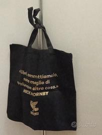 Borsa tote in tela Shopper guanda Nick Hornby nera