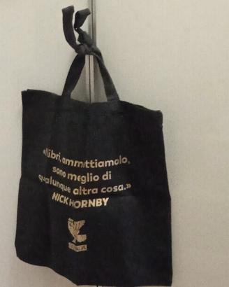 Borsa tote in tela Shopper guanda Nick Hornby nera