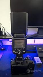Nikon D3300+obiettivi+ flash+batterie+SD