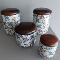 Set di 4 barattoli vintage di design da cucina
