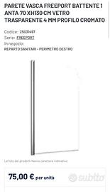 vetro vasca da bagno  130h