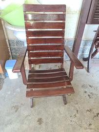 2 sedie/sdraio vero legno