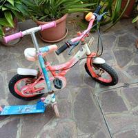 Monopattino e bicicletta bambina