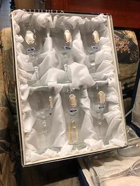 6 calici e 6 bicchieri cristallo argento 925