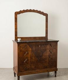 Cassettone Art deco con marmo nero