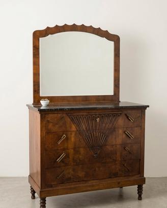 Cassettone Art deco con marmo nero