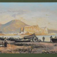 Dipinto firmato olio su tavola – Vesuvio, anni ‘80