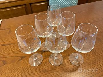 6 calici in cristallo