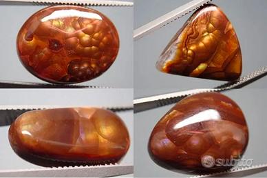 Lotto 4 agate di fuoco + 16 labradoriti