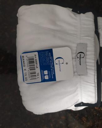 Confezione da 5 slip uomo 100% cotone bianco