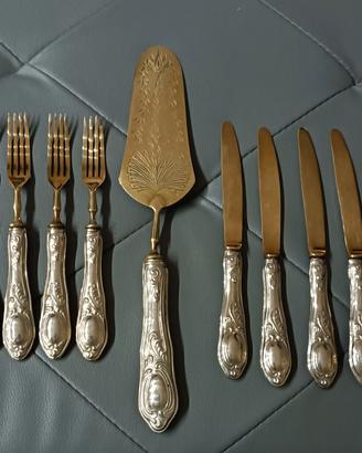 Antico set di posate da dessert Solingen d'Argento