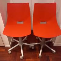 COPPIA DI SEDIE GIREVOLI CON ROTELLE