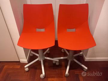 COPPIA DI SEDIE GIREVOLI CON ROTELLE