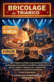 Trapano Avvitatore Percussione 18 Volt con 2 batt