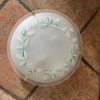 Lampada da parte rotonda con vetro decorato