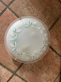 Lampada da parte rotonda con vetro decorato