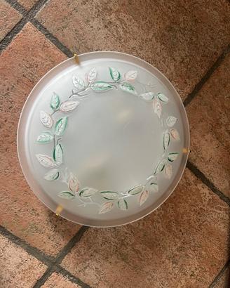 Lampada da parte rotonda con vetro decorato