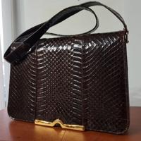 BORSA vintage in VERA PELLE MARRONE anni '70