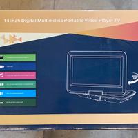 Lettore DVD portatile 14” con TV integrata