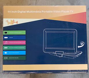 Lettore DVD portatile 14” con TV integrata