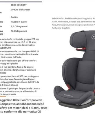 Seggiolino auto isofix reclinabile