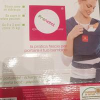 fascia porta baby carrier cotone blu