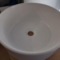 Lavabo tondo NUOVO da appoggio bianco lucido