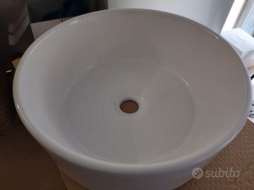 Lavabo tondo NUOVO da appoggio bianco lucido