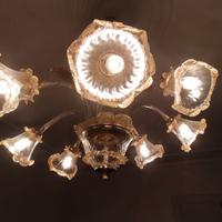 Lampadario Antico in Vetro di Murano + 2 Lampade