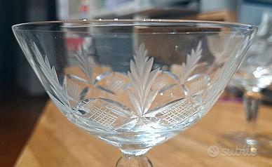 Set di 3 calici in cristallo vintage