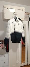 piumino bomber SIKSILK sfumato bianco/nero