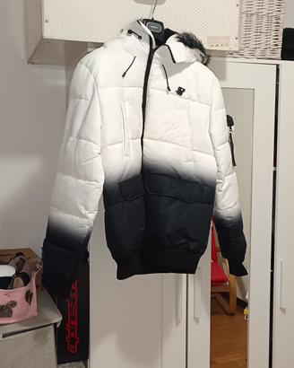 piumino bomber SIKSILK sfumato bianco/nero