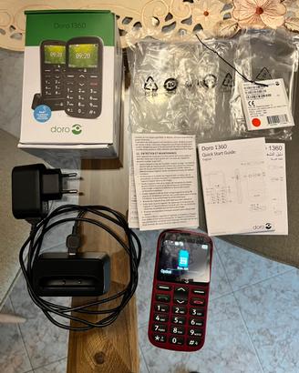 Telefono Doro 1360 x anziani dual sim Red