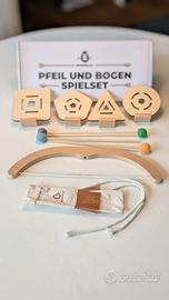 Set da gioco Arco, frecce e bersagli in legno