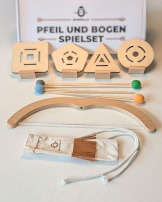 Set da gioco Arco, frecce e bersagli in legno