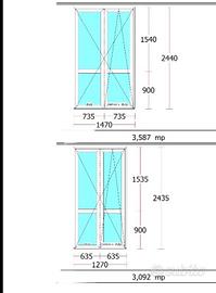 2 porte-finestre PVC REHAU SYNEGO 80 MD – nuove