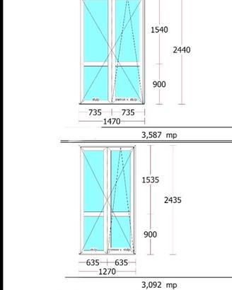 2 porte-finestre PVC REHAU SYNEGO 80 MD – nuove