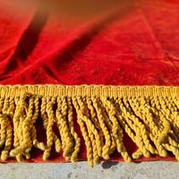 Sipario, tendaggio, color rosso/rame con frangia