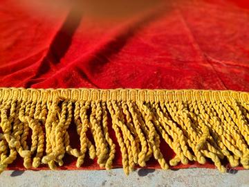 Sipario, tendaggio, color rosso/rame con frangia