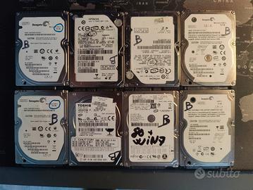 Lotto 8 HDD Laptop 2,5" 160-80-40GB testati