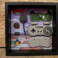Shadow box Nintendo SNES controller 
