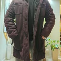 Montone marrone scuro eco shearling stile B3 caldo