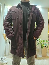 Montone marrone scuro eco shearling stile B3 caldo