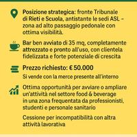 Attività di bar a Rieti fronte tribunale