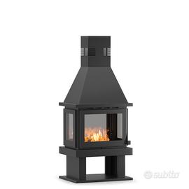 Camino Stufa Verticale a Legna con Forno – 14 kW