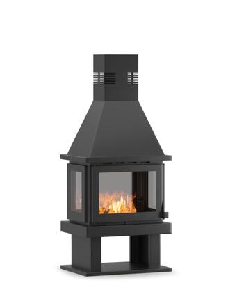 Camino Stufa Verticale a Legna con Forno – 14 kW