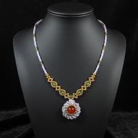 Collana Vintage elegante Ciondolo Corniola Rossa