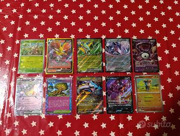 lotto carte Pokemon Rare + rispettive sleeves